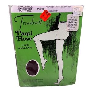 Vintage Treadwell Control Top Pantyhose Coffee Mist Medium Tall